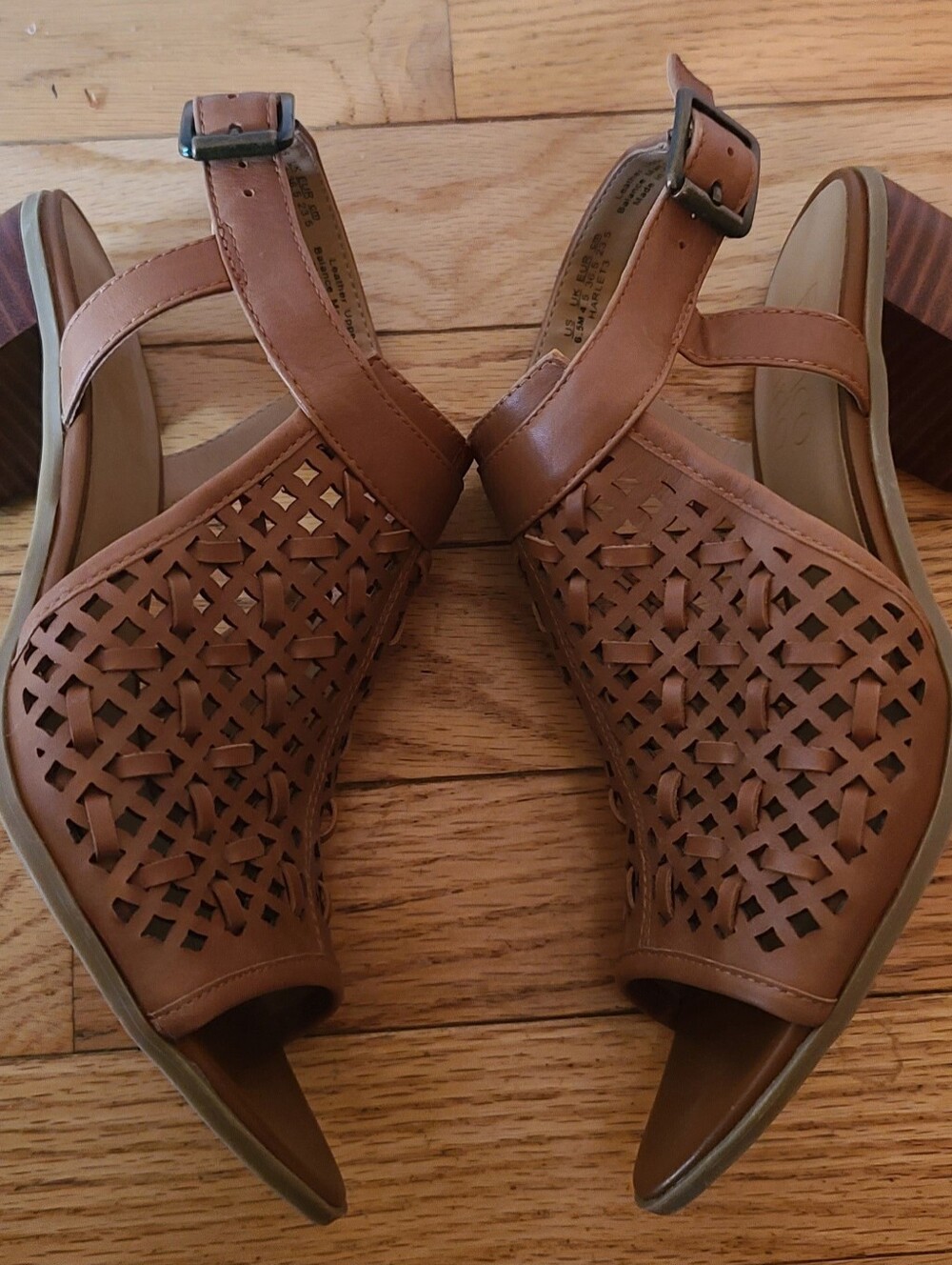 Franco SartoFRANCO SARTO Harlet3 tan leather block 3in heel sandalbuckle Sz 6 5 - Picture 5 of 8
